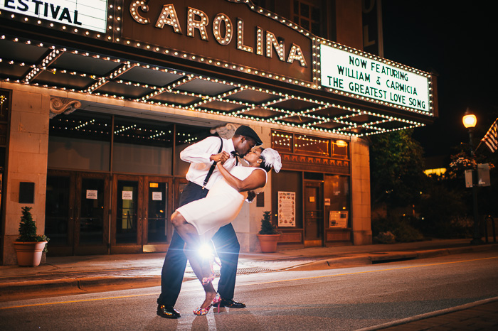 Greensboro engagement, engagement photographer, UNC greensboro, UNCG, Carolina theater