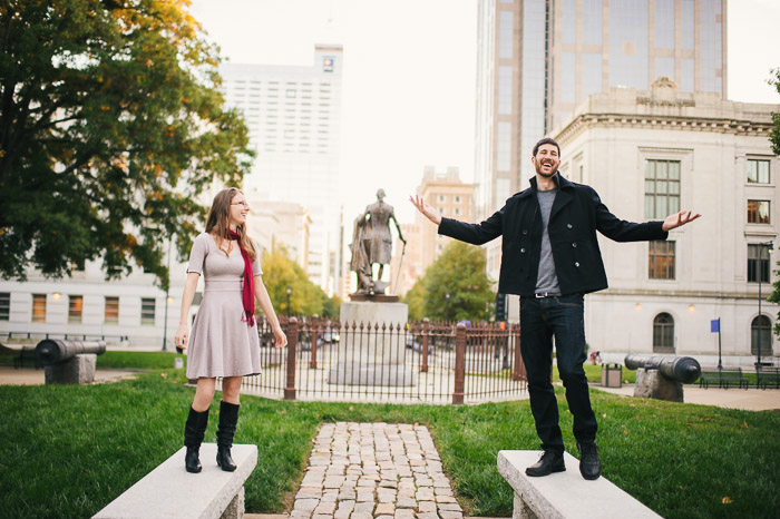 raleigh engagement pictures, jc raulston arboretum, downtown raleigh, engagement photographer