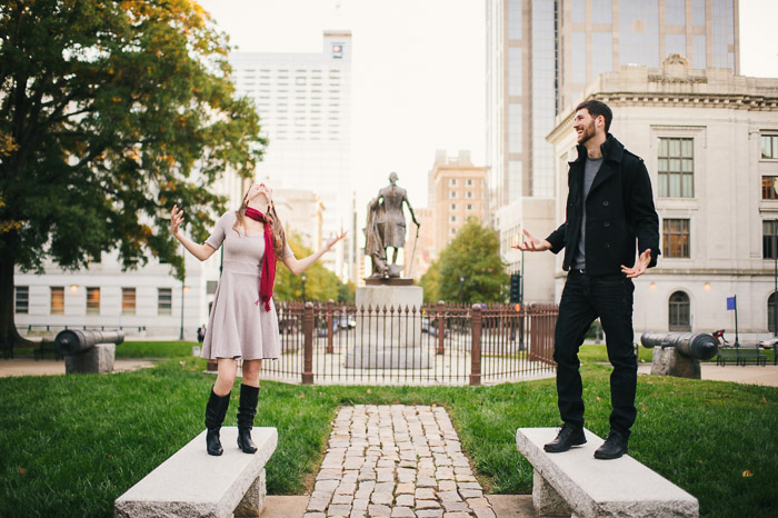 raleigh engagement pictures, jc raulston arboretum, downtown raleigh, engagement photographer